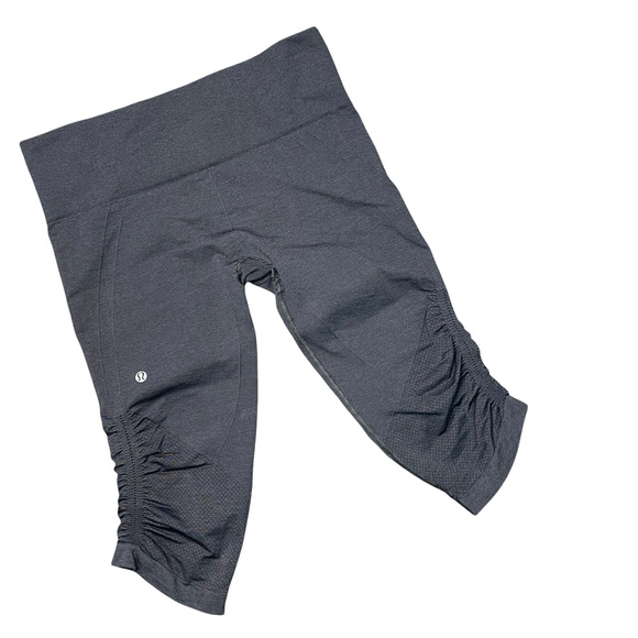 LULULEMON | sz 6 Women's Heathered Inkwell Seamless In The Flow Crop II **FLAW** - Picture 5 of 7